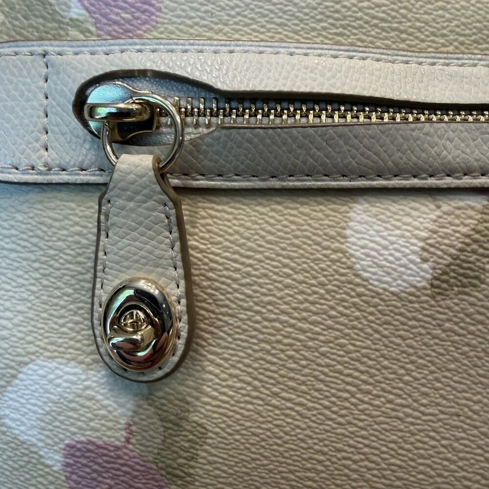 Coach 37588 Taylor Beachwood Floral Leather Crossbody Bag Beige Medium